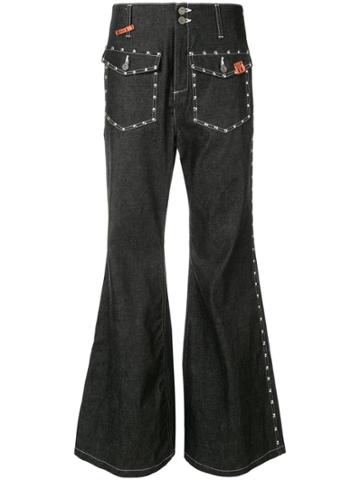 Maison Mihara Yasuhiro Studded Bell Bottom Jeans - Black