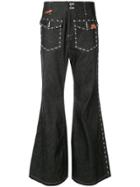 Maison Mihara Yasuhiro Studded Bell Bottom Jeans - Black