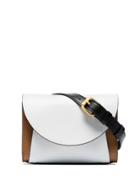 Marni White, Brown And Black Law Leather Belt Bag