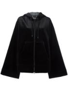 Puma Puma X Rihanna Velvet Zipped Hoodie, Women's, Size: Xs, Black, Polyester/spandex/elastane