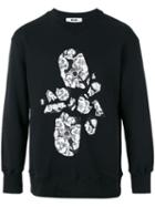 Msgm Skateboard Print Sweatshirt, Men's, Size: Small, Black, Cotton