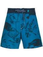 Riz Blue Swim Shorts With Fish Print