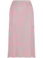Pleats Please By Issey Miyake Printed Pleated Midi Skirt - Pink