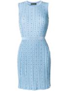 Versace Studded Ribbed Sleeveless Dress - Blue