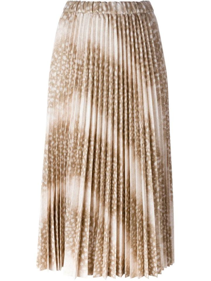 Comme Des Garçons Snakeskin Effect Pleated Skirt, Women's, Size: Medium, Nude/neutrals, Polyester