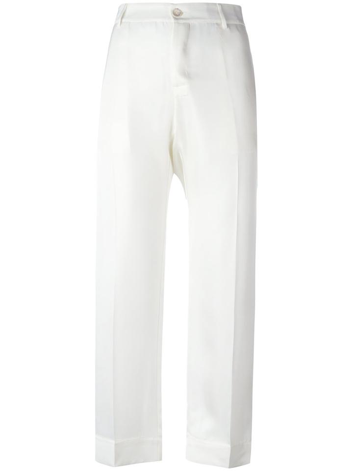 F.r.s For Restless Sleepers - Tartaro Trousers - Women - Silk - L, Women's, White, Silk