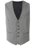 Eleventy Slit Pocket Waistcoat, Men's, Size: 48, Grey, Elastodiene/wool/polyester/cotton
