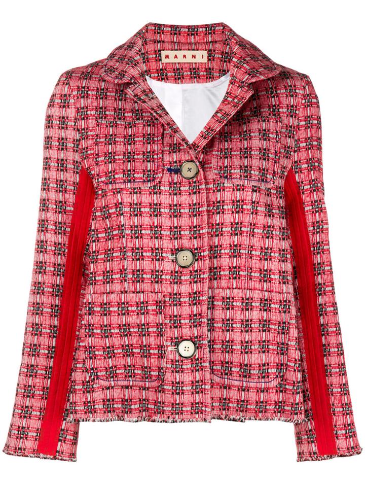 Marni Plaid Side Stripe Jacket - Red