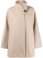 Fay Oversized High-neck Coat - Neutrals