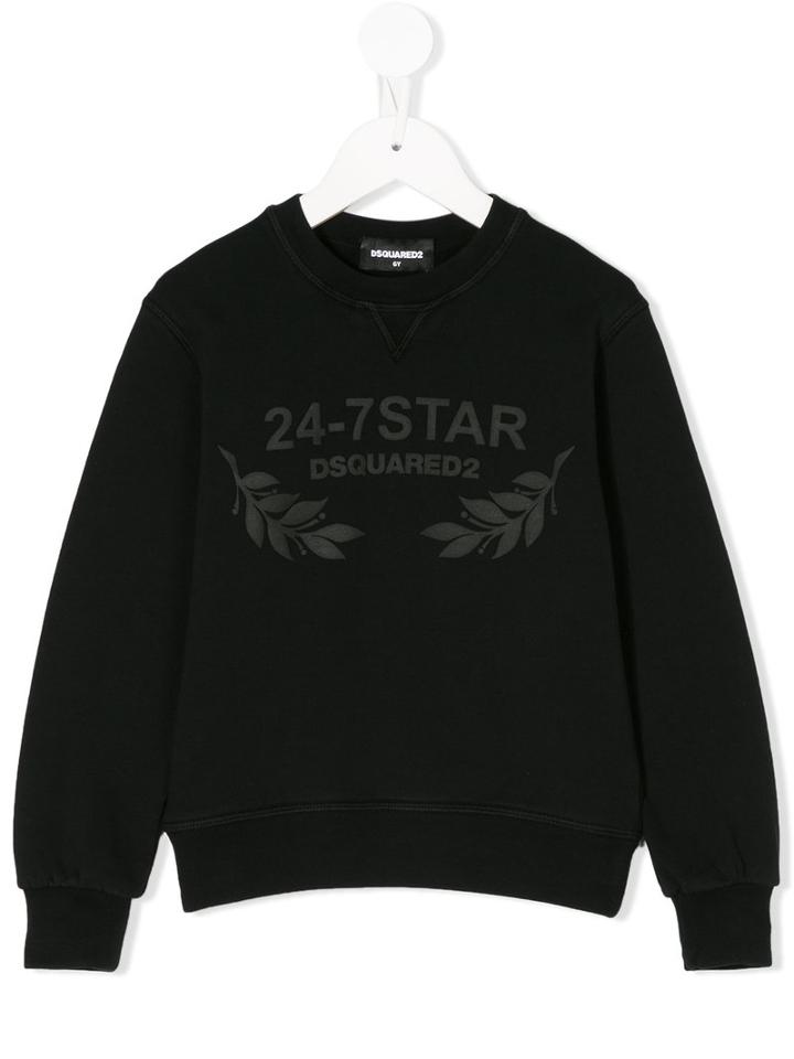 Dsquared2 Kids - 24-7 Star Print Sweatshirt - Kids - Cotton - 10 Yrs, Black