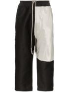 Rick Owens Drkshdw Cropped Panelled Cotton Track Pants - Black