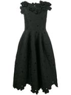 Simone Rocha Floral Cloque Dress - Black