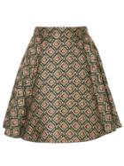 Dolce & Gabbana Rose Embroidered A-line Skirt - Black