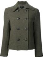 Nili Lotan Short Double Breasted Coat, Women's, Size: Small, Green, Virgin Wool