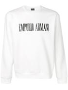 Emporio Armani Embroidered Logo Sweatshirt - White