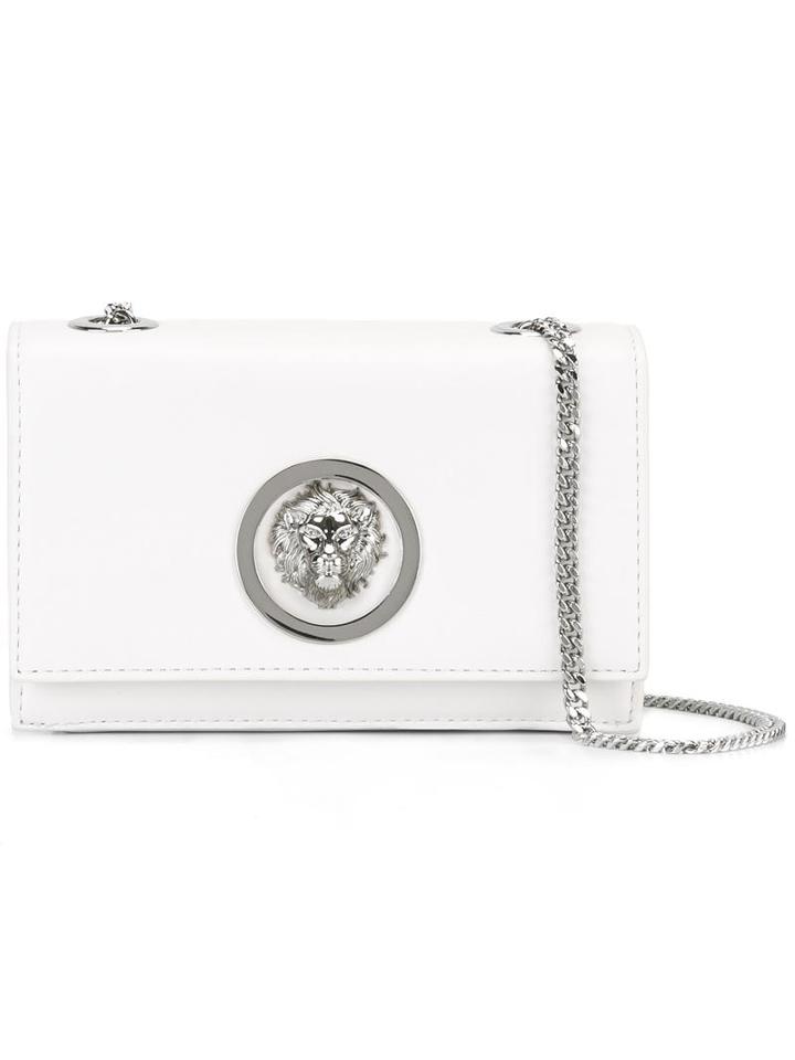 Versus Lion Head Stud Crossbody Bag, Women's, White, Calf Leather