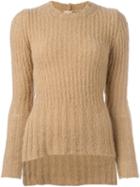 No21 Side Slit Jumper, Women's, Size: 38, Nude/neutrals, Polyamide/llama/wool/alpaca