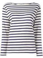 Saint Laurent Breton Stripe T-shirt, Women's, Size: Medium, White, Cotton
