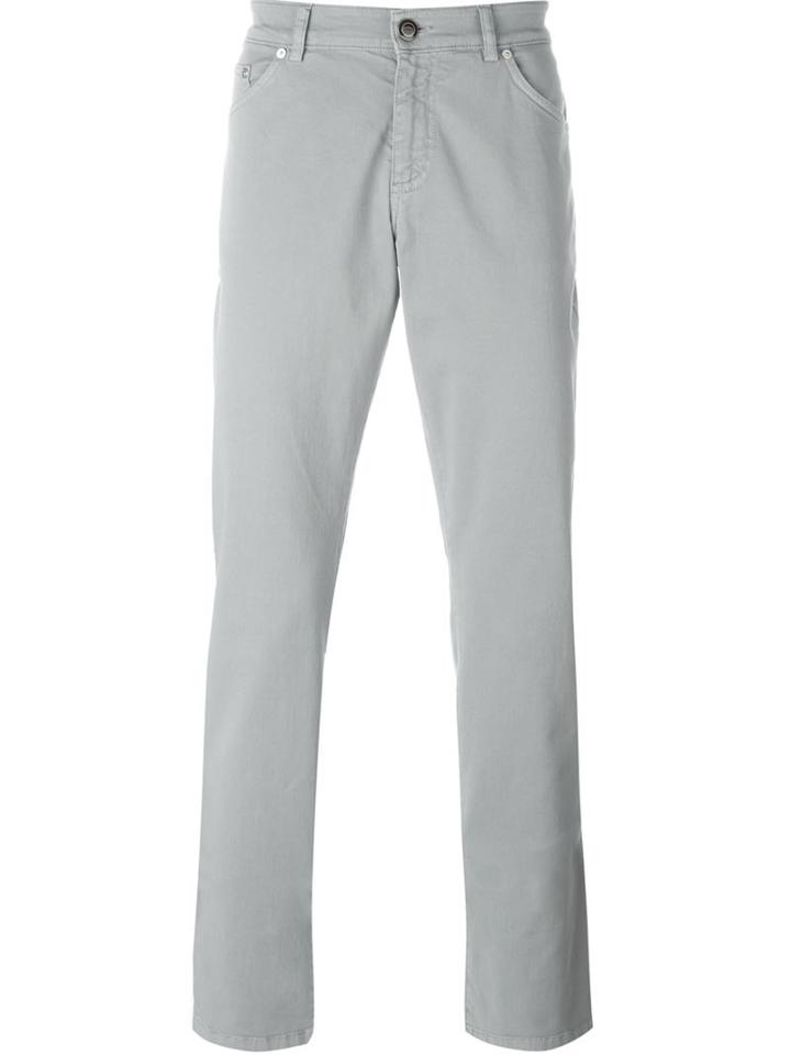 Etro Straight Leg Jeans, Men's, Size: 32, Grey, Cotton/spandex/elastane