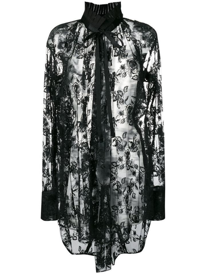 Ann Demeulemeester Floral Lace Blouse - Black