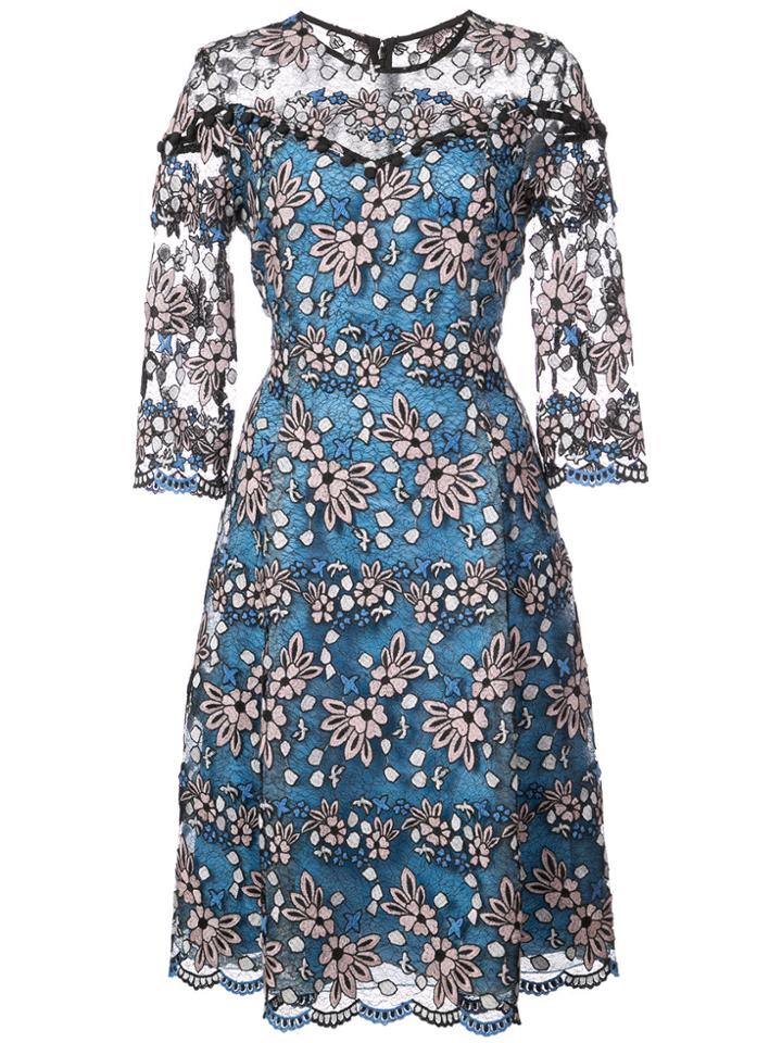 Prabal Gurung Fit & Flare Lace Dress - Black