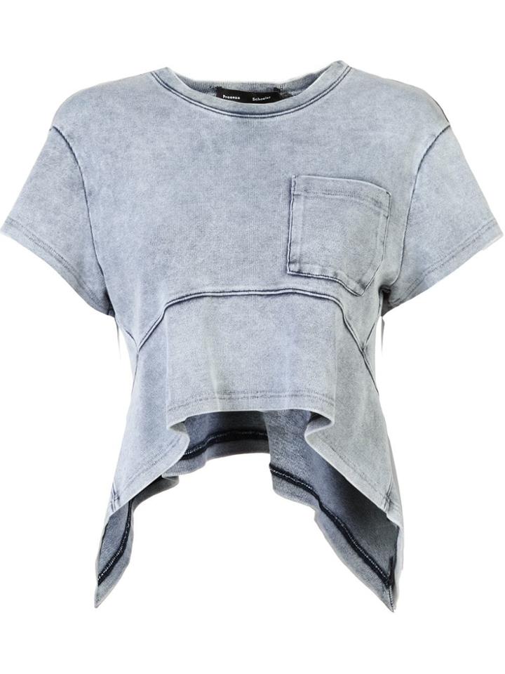 Proenza Schouler Acid Wash Peplum T-shirt - Blue