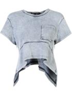 Proenza Schouler Acid Wash Peplum T-shirt - Blue