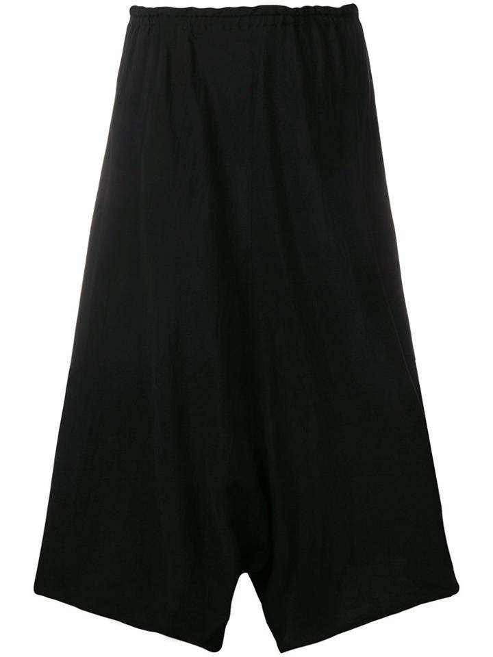 Y's Wide Leg Paper Bag Culottes - Black