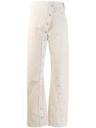Courrèges Buttoned Straight-leg Trousers - Neutrals