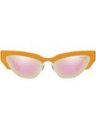 Miu Miu Eyewear Cat Eye Sunglasses - Yellow