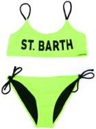 Mc2 Saint Barth Kids Teen Logo Print Bikini Set - Green