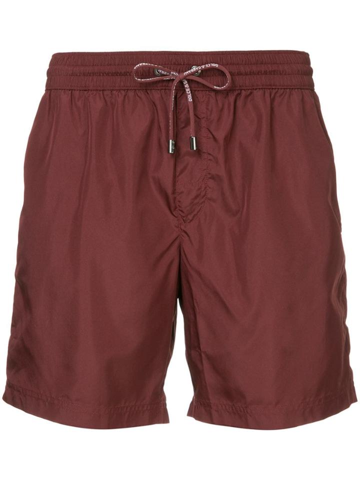 Dolce & Gabbana Drawstring Swim-shorts - Red