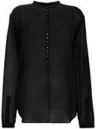 Saint Laurent Georgette Collarless Shirt - Black