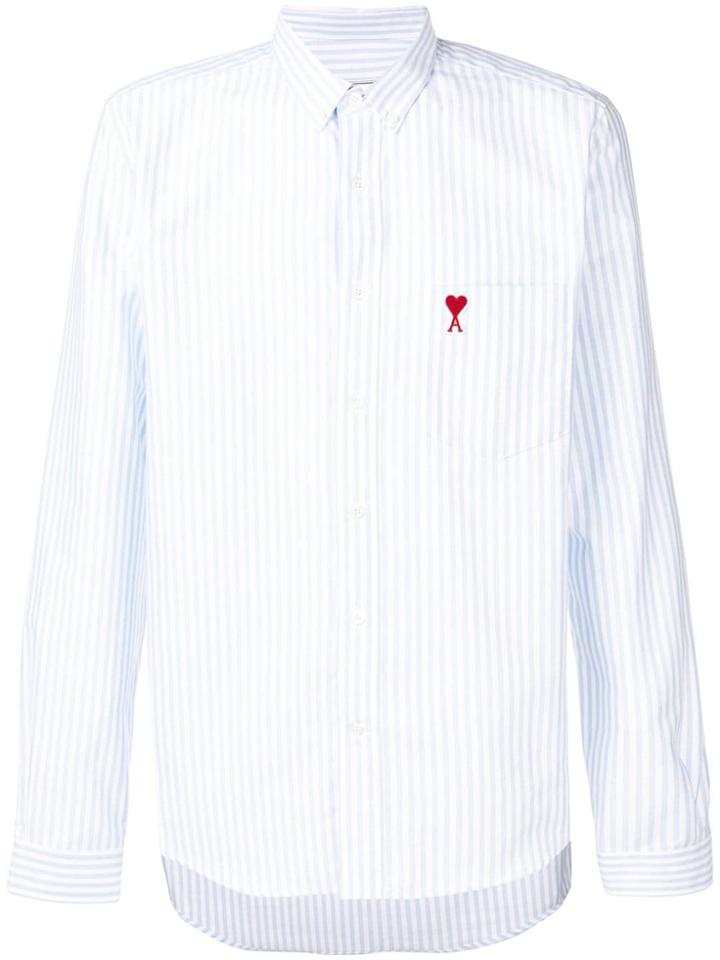 Ami Alexandre Mattiussi Striped Button Down Shirt - Blue