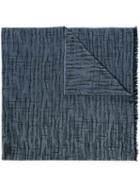 Lanvin Etched Pattern Scarf, Men's, Grey, Silk/wool