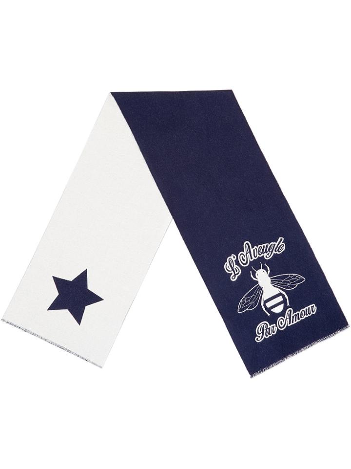 Gucci Wool Bee Jacquard Scarf - Blue