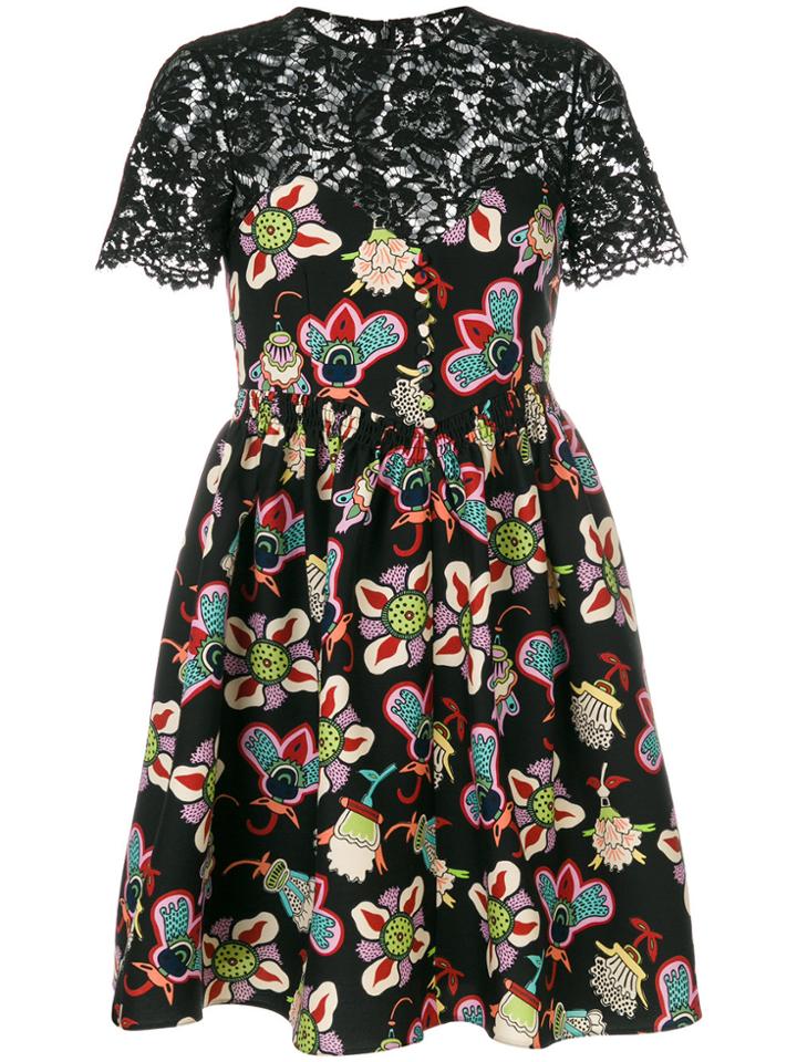 Valentino Floral Panel Dress - Multicolour