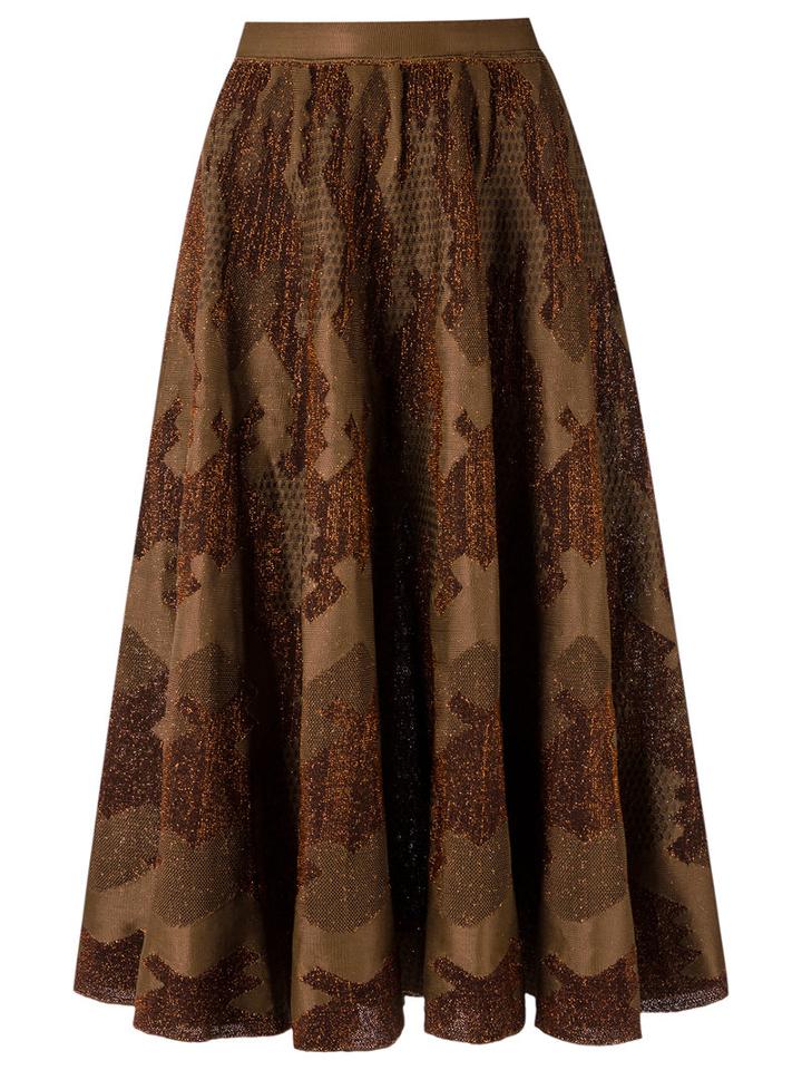 Gig - Knit Midi Skirt - Women - Polyamide - G, Yellow/orange, Polyamide