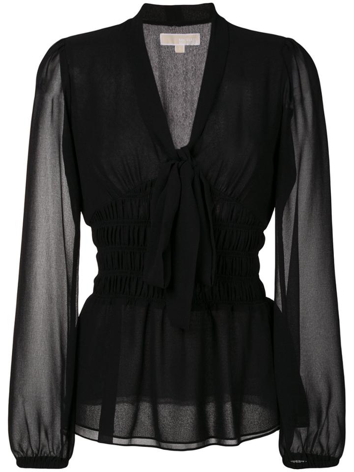 Michael Michael Kors Pussy Bow Blouse - Black