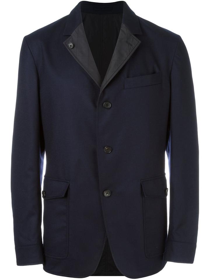 Salvatore Ferragamo Reversible Blazer, Men's, Size: 52, Blue, Polyester/wool
