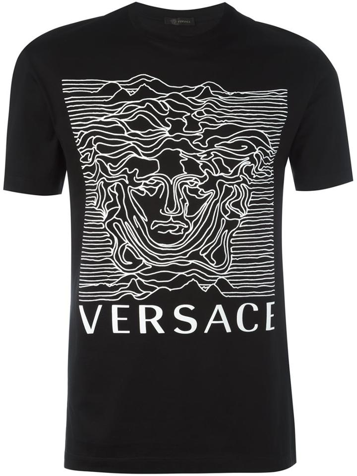 Versace Medusa Logo T-shirt, Men's, Size: Medium, Black, Cotton