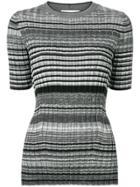Helmut Lang Striped Fitted T-shirt - Grey