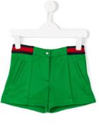 Gucci Kids Contrast Stripe Shorts, Toddler Girl's, Size: 4 Yrs, Green