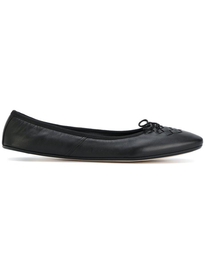 Bottega Veneta Woven Detail Ballerinas - Black