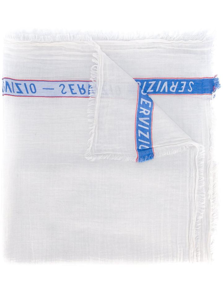 Faliero Sarti Constrast Stripe Scarf, Women's, Nude/neutrals, Cotton