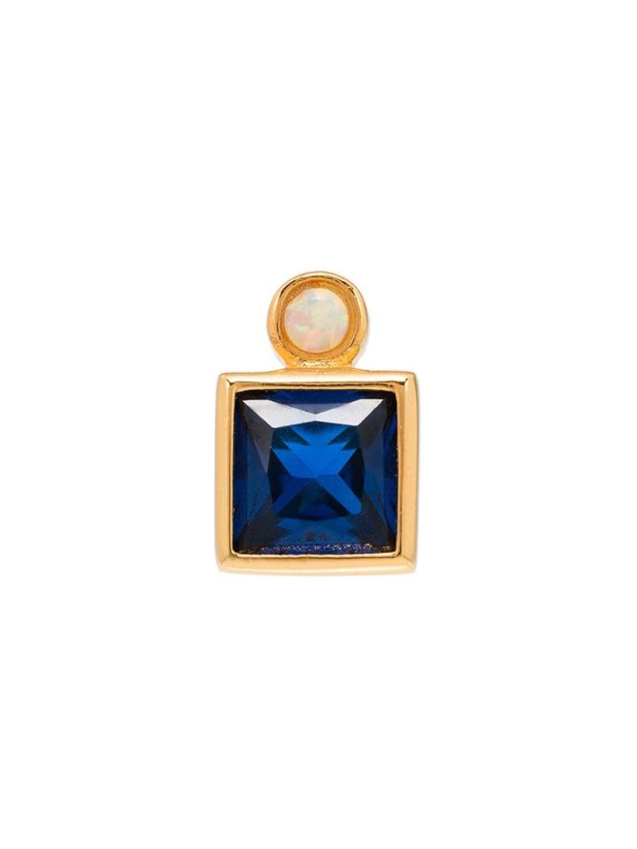 Anni Lu Blue Cubic Zirconia Single Stud Earring - Metallic