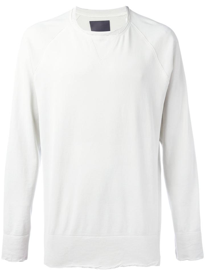 Laneus Crew Neck Sweatshirt, Men's, Size: Large, White, Cotton