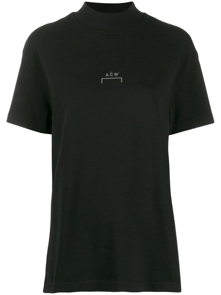 A-cold-wall* Mock Neck Logo T-shirt - Black