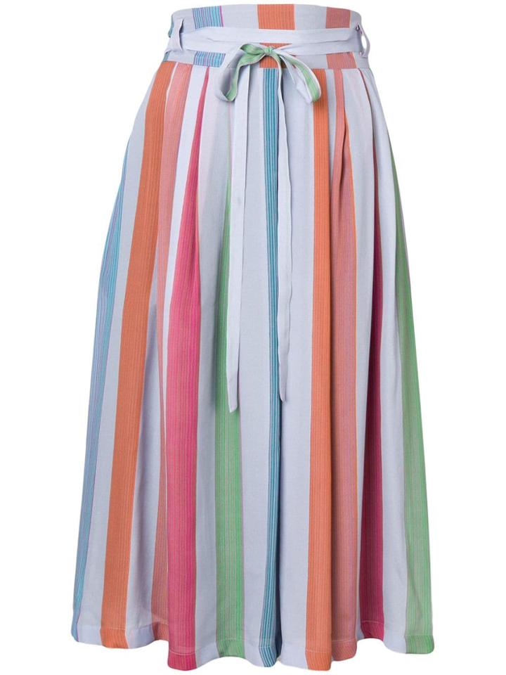 Ps Paul Smith Striped Midi Skirt - Blue