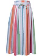 Ps Paul Smith Striped Midi Skirt - Blue